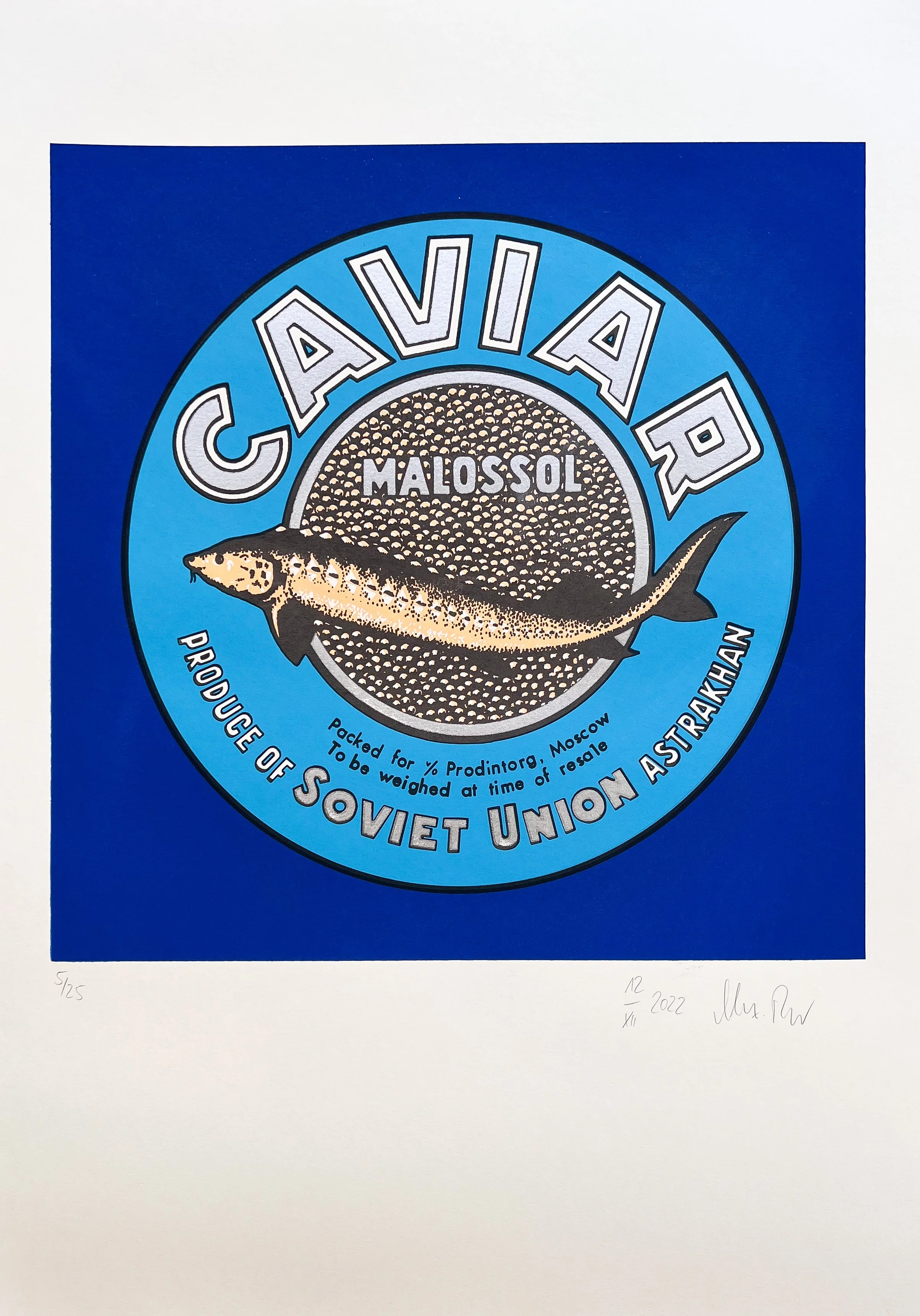 Medium size 70 x 50 cm ▪️JUST CAVIAR | Cornflower Blue/Silver
